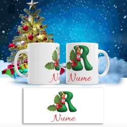 Cana De Craciun - Litere cu gnomi R (nume personalizat) - Img 2