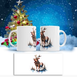 Cana De Craciun - Watercolor Reindeer - Img 2