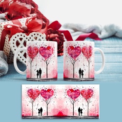 Cana Valentine's Day - Copaci inima si indragostiti (efect de pictura) - Img 2