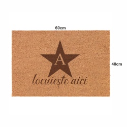 Covor de intrare personalizat - 60x40cm - o stea cu initiala locuieste aici - Img 2