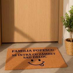 Covor de intrare personalizat - 60x40cm - Se intra cu zambet sau deloc - Img 2