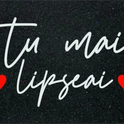 Covor de intrare personalizat - 60x40cm - Tu mai lipseai cu inimioare rosii - Img 3