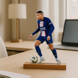 Figurina de birou din plexi glass cu Kylian Mbappé - vedere fata