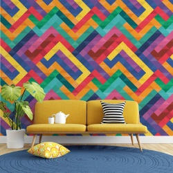 Fototapet Abstract - Curcubeu din romburi (Geometric 016)