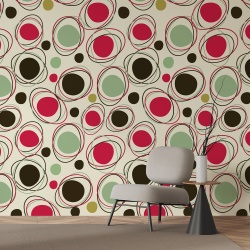 Fototapet Abstract - Retro Sketched Circles (Geometric 059)