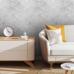 Fototapet Art Deco Fundal Imitatie Marmura cu Linii Argintii 077