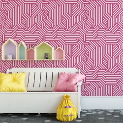 Fototapet Copii Model Geometric Linii Roz 1018-J