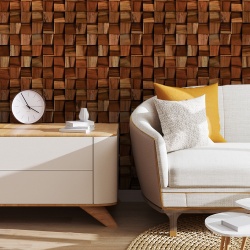 Fototapet Imitatie Lemn - Patratele texturate 3D (Wood 055)