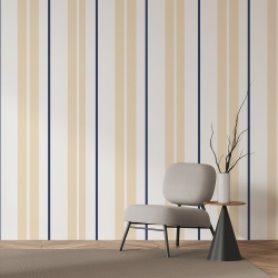 Fototapet Pattern vertical cu benzi crem si dungi albastre (Stripes 125) - Img 2