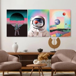 Set 3 Tablouri Canvas - Modern space mix - Img 3