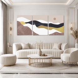 Set Tablouri Canvas - Moon Above The Abstract Desert