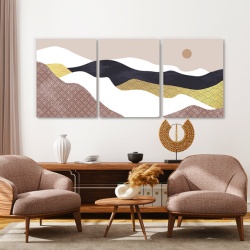 Set Tablouri Canvas - Moon Above The Abstract Desert