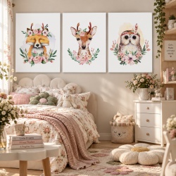 Set Tablouri Copii - Floral Animals