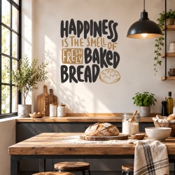 Sticker Bucatarie - Happiness is the smell of bread
