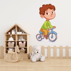 Sticker copii - Baietelul cu bicicleta