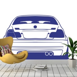 Sticker De Perete Auto BMW Vedere Spate - Img 3