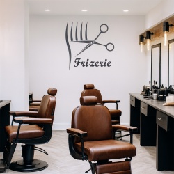 Sticker Frizerie (foarfece si fire de par)