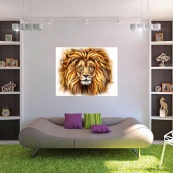 Tablou Canvas Efect Pictura - Leul Puternic - Img 2