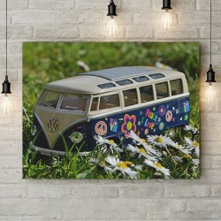 Tablou Canvas Flower Power Van - Img 3