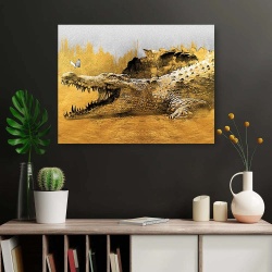 Tablou Canvas - Golden Crocodile - Img 3