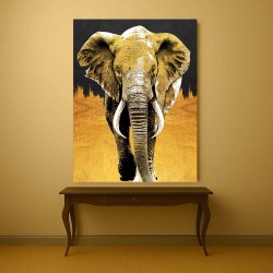 Tablou Canvas - Golden elephant - Img 4