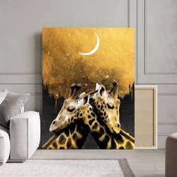 Tablou Canvas - Golden girrafes - Img 2