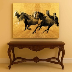 Tablou Canvas - Golden horses