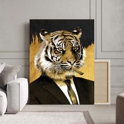 Tablou Canvas - Golden Tiger - Img 3