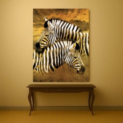 Tablou Canvas - Golden zebras - Img 4