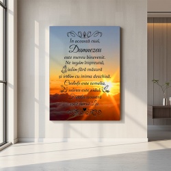 Tablou Canvas - In aceasta casa Dumnezeu - negru