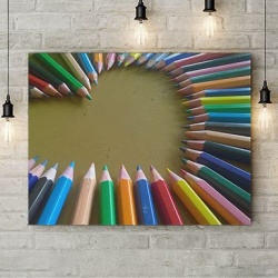 Tablou Canvas Inima Din Creioane Colorate - Img 3