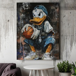 Tablou Canvas Inspirațional - Pop Art Rebel Donald Duck - Img 3