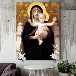 Tablou Canvas "La Virgen de los Lirios„ - Fecioara cu Pruncul” - Img 4