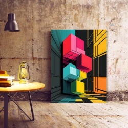 Tablou Canvas Modern Abstract - 3D Colorful cubes - Img 3