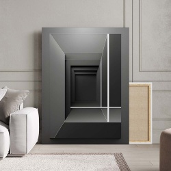 Tablou Canvas Modern Abstract - 3D doors on grey