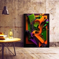 Tablou Canvas Modern Abstract - 3D Spilling shapes - Img 3