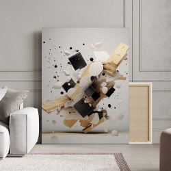 Tablou Canvas Modern Abstract - Abstract explosion with bricks - Img 3