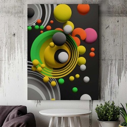 Tablou Canvas Modern Abstract - Dots and spheres - Img 3