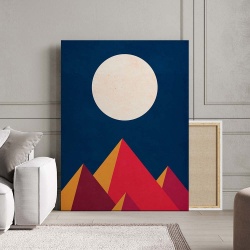 Tablou Canvas Modern Abstract - Luna deasupra piramidelor - Img 3