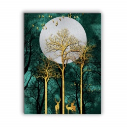 Tablou Canvas Moon Behind The Golden Trees - Img 3