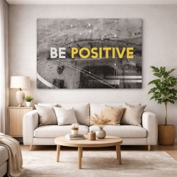 Tablou Canvas Motivational - Be positive (raindrops)