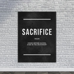 Tablou Canvas Motivational - Sacrifice (definition - black) - Img 3