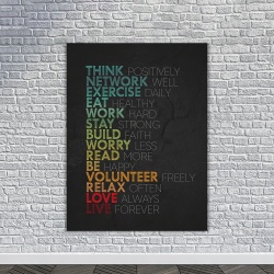 Tablou Canvas Motivational - The recipe of success (rainbow words) - Img 3