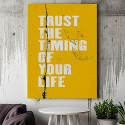 Tablou Canvas Motivational - Trust the timing of your life (yellow) - Img 2
