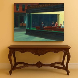 Tablou Canvas "Nighthawks" - Oamenii nopții - Img 3
