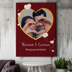 Tablou Canvas Personalizat - Inima cu poza si mesaj - Img 4