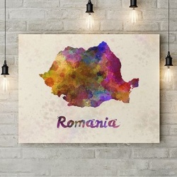 Tablou Canvas Romania Acuarela - Img 2