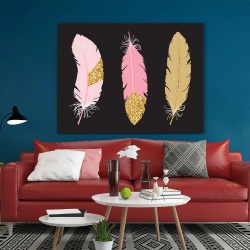 Tablou Golden colorful feathers - Img 2