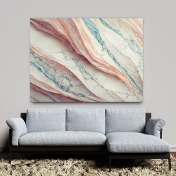 Tablou Marmura stratificata alb, roz si bleu (075)