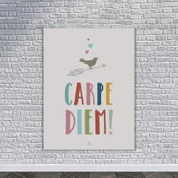 Tablou Motivational - Carpe diem (bird and colored letters) - Img 3